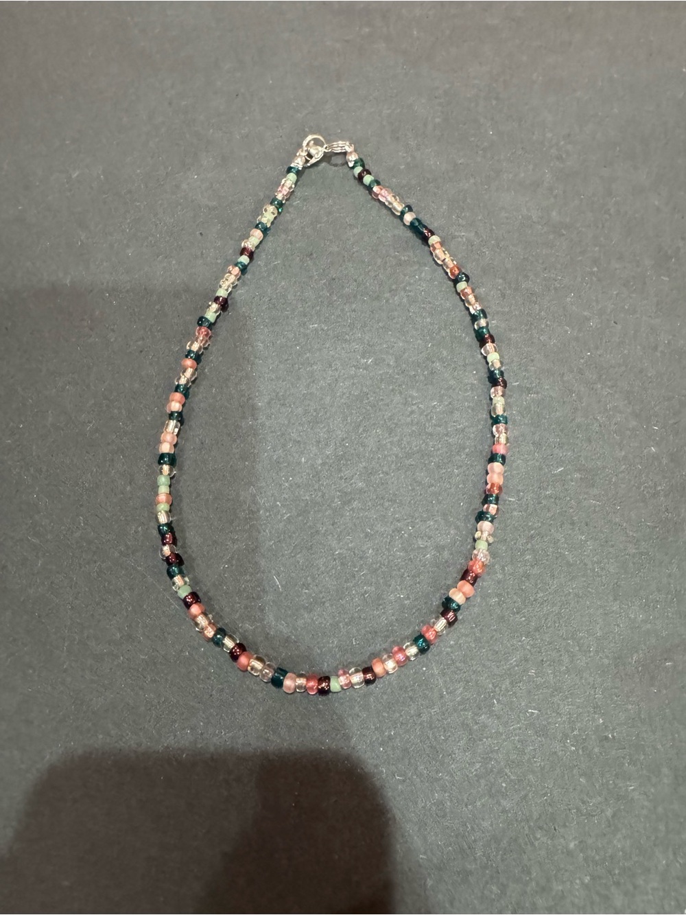 Handmade Multicolor Glass Seed Bead Necklace